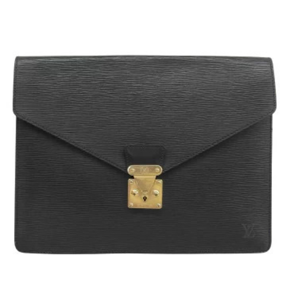 Louis Vuitton Epi Porte Document Senateur Case Business Briefcase Leather Black